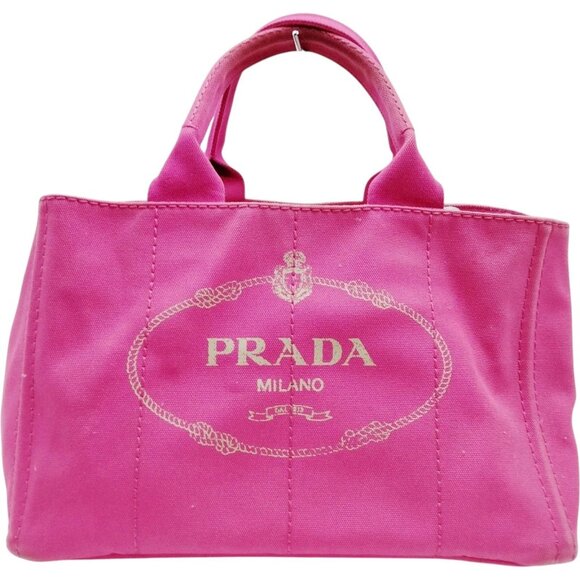 (L5) Prada Hand Bag Pink Canvas - Picture 1 of 9